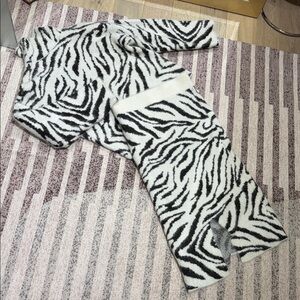 H&M Black and White Zebra Print Plush Pajama Set